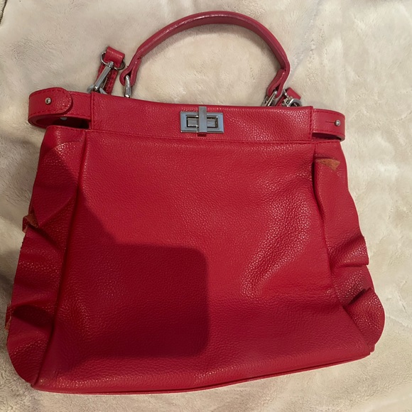 Deep Red Medium Size Bag Lavorazione Artigianale (real leather) from Italy - Picture 2 of 7